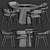 Modern Mist Dining Set 3D model small image 3