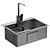 Sleek Stainless Steel Kitchen Sink 3D model small image 1