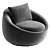 Sleek Bloom Club Armchair 3D model small image 3