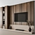 Modern Wood TV Wall Unit 3D model small image 1