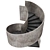 Modern Concrete Spiral Staircase 3D model small image 3