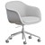 Muuto Fiber Swivel Castor Armchair 3D model small image 11