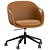 Muuto Fiber Swivel Castor Armchair 3D model small image 13