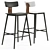 Half-Bar Stool ANT Black 3D model small image 1