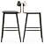 Half-Bar Stool ANT Black 3D model small image 4