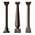  Wooden Decorative Columns, H-3000mm 3D model small image 1