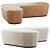 Modern L-Shaped Pouf Design 3D model small image 1