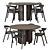 Elegant Roller Dining Table Set 3D model small image 1