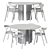 Elegant Roller Dining Table Set 3D model small image 2