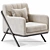 Sleek Modern Bailey Lounge Chair 3D model small image 1