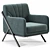 Sleek Modern Bailey Lounge Chair 3D model small image 2