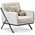 Sleek Modern Bailey Lounge Chair 3D model small image 5