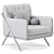 Sleek Modern Bailey Lounge Chair 3D model small image 6