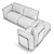 Modern 3-Seater Belfan Ferre Sofa 3D model small image 4