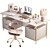 Modern Study Desk Set for Kids 3D model small image 1