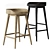 Vintage Danish Bar Stool Set 3D model small image 1