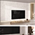 Rustic Stone Wood TV Wall 3D model small image 3