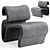 "Zink Grey Easy Chair Set 3D model small image 3