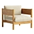 Arbour Club Armchair: Oak Elegance 3D model small image 1