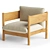 Arbour Club Armchair: Oak Elegance 3D model small image 2