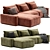 Modern Zion Leather Sectional Sofa 3D model small image 2