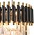 Modern Black Gold Crystal Chandelier 3D model small image 2