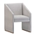 Sleek Dune Dining Chair 3D model small image 3