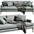 Modern Andes 2-Seat Sofa 3D model small image 2