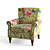 Classic Yellow Upholstered Armchair 3D model small image 2