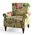 Classic Yellow Upholstered Armchair 3D model small image 8