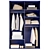 M Trio Wardrobe Closet Cabinet 3D model small image 2