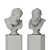 Modern Hercules Head Sculpture Pedestal 3D model small image 7