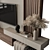 Modern Wood Concrete TV Wall 3D model small image 2