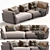  Genuine Leather Flared Arm Sofa 3D model small image 1