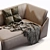  Genuine Leather Flared Arm Sofa 3D model small image 3