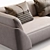  Genuine Leather Flared Arm Sofa 3D model small image 4