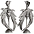 Decorative Hybrid Human Sculptures Set 3D model small image 3