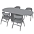  Modern Dining Set with Waterton Armchair 3D model small image 6