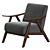 Elegant Verona Gray Accent Chair 3D model small image 2