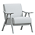 Elegant Verona Gray Accent Chair 3D model small image 4