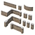 Stone Fence Kit - Travertine 3D model small image 1