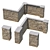 Modular Stone Fence Kit 3D model small image 3