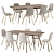 Modern Dining Set Collection: Chair + Table 3D model small image 1