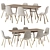 Modern Dining Set Collection: Chair + Table 3D model small image 2