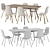 Modern Dining Set Collection: Chair + Table 3D model small image 3