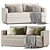  Sleek Lounge Bench Sofa Set 3D model small image 1