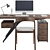 Modern Black Office Furniture Set 3D model small image 2