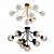 Modern Black and Gold Chandelier 3D model small image 1