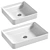 Vox Ceramic Square Vessel Sink 3D model small image 1