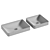 Vox Ceramic Square Vessel Sink 3D model small image 4